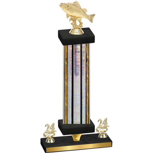 Premium Single Silver Glacier Year Fishing Trophy