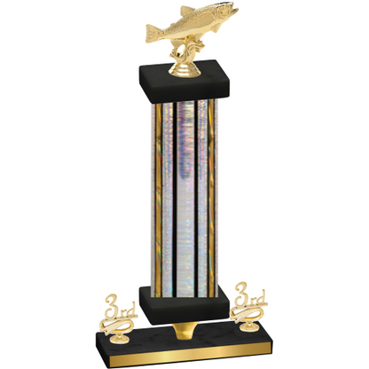 Premium Single Silver Glacier Third Place Fishing Trophy