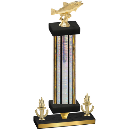 Premium Single Silver Glacier Victory Fishing Trophy