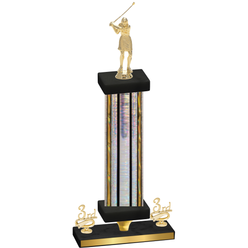 Premium Single Silver Glacier Third Place Golf Trophy