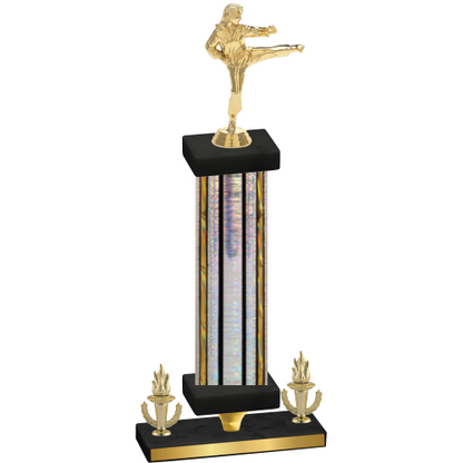 Premium Single Silver Glacier Victory Karate Trophy