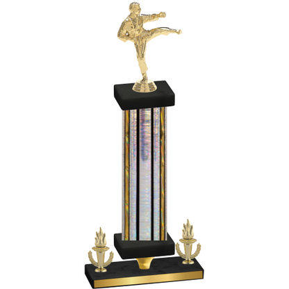 Premium Single Silver Glacier Victory Karate Trophy