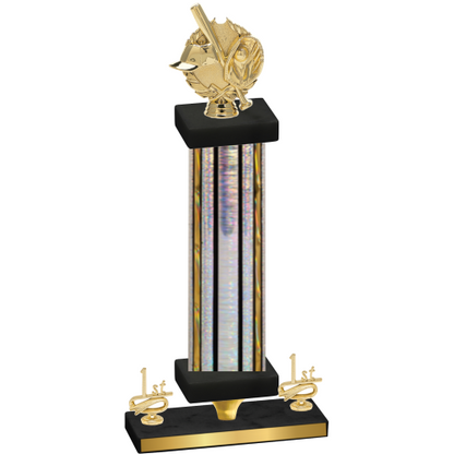 Premium Single Silver Glacier First Place Baseball Trophy