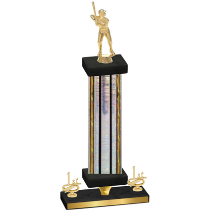 Premium Single Silver Glacier First Place Baseball Trophy