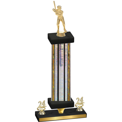 Premium Single Silver Glacier Year Baseball Trophy