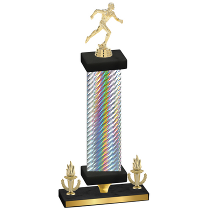 Premium Single Silver Carbon Fiber Victory Running Trophy