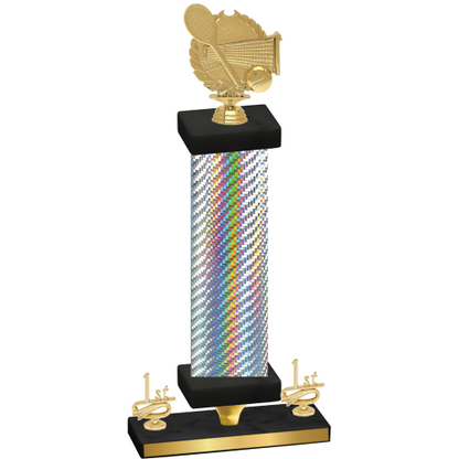 Premium Single Silver Carbon Fiber First Place Tennis Trophy