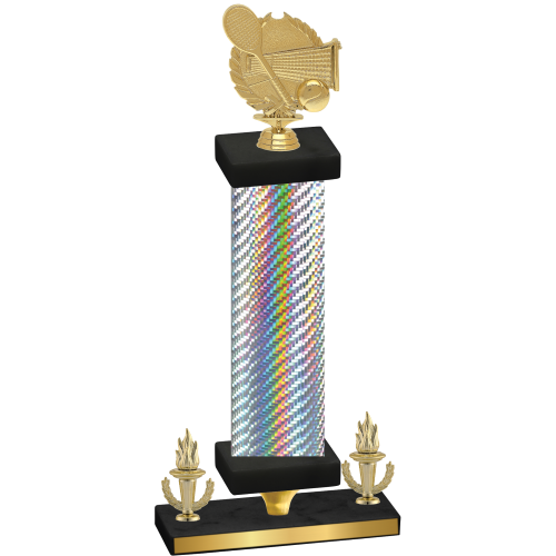 Premium Single Silver Carbon Fiber Victory Tennis Trophy