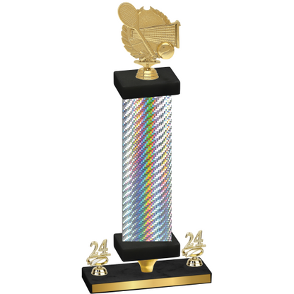 Premium Single Silver Carbon Fiber Year Tennis Trophy