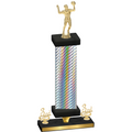 Premium Single Silver Carbon Fiber Third Place Volleyball Trophy