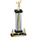 Premium Single Silver Carbon Fiber Victory Volleyball Trophy
