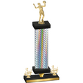 Premium Single Silver Carbon Fiber Third Place Volleyball Trophy