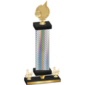Premium Single Silver Carbon Fiber Third Place Volleyball Trophy