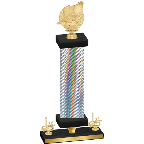 Premium Single Silver Carbon Fiber First Place Swimming Trophy