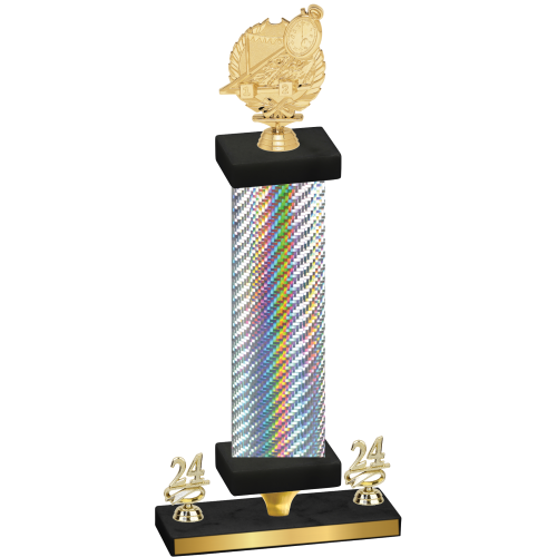 Premium Single Silver Carbon Fiber Year Swimming Trophy