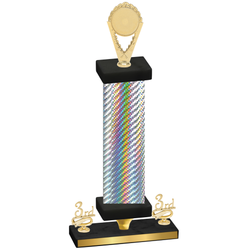 Premium Single Silver Carbon Fiber Third Place Insert Trophy