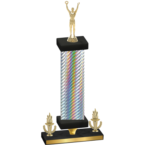 Premium Single Silver Carbon Fiber Victory Victory Trophy