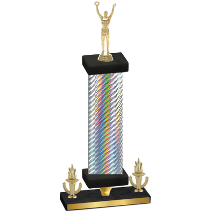 Premium Single Silver Carbon Fiber Victory Victory Trophy