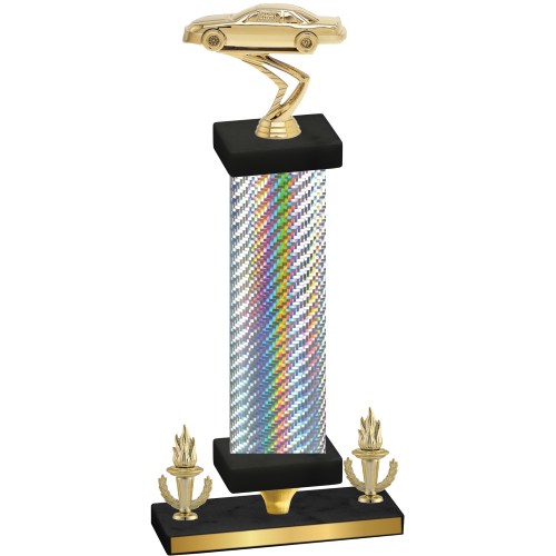 Premium Single Silver Carbon Fiber Victory Cars Trophy