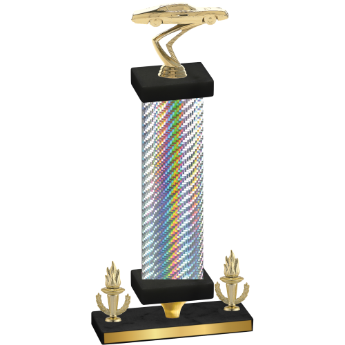 Premium Single Silver Carbon Fiber Victory Cars Trophy