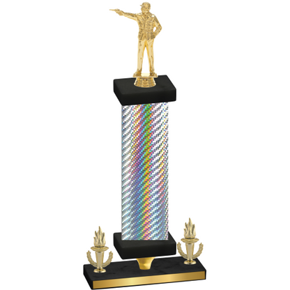 Premium Single Silver Carbon Fiber Victory Shooter Trophy