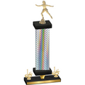 Premium Single Silver Carbon Fiber First Place Skater Trophy