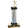 Premium Single Silver Carbon Fiber Fourth Place Skater Trophy