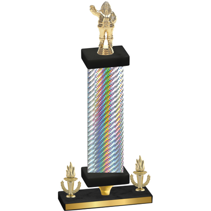 Premium Single Silver Carbon Fiber Victory Holiday Trophy