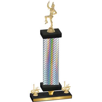 Premium Single Silver Carbon Fiber First Place Majorette Trophy