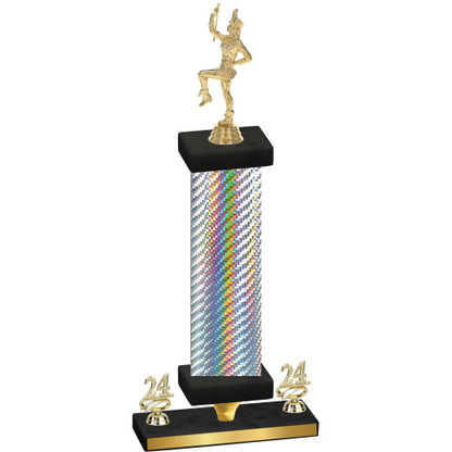 Premium Single Silver Carbon Fiber Year Majorette Trophy