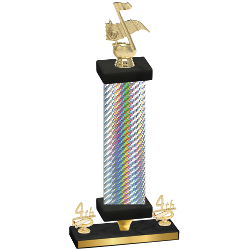 Premium Single Silver Carbon Fiber Fourth Place Music Trophy