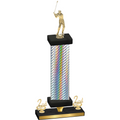 Premium Single Silver Carbon Fiber Second Place Golf Trophy