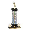 Premium Single Silver Carbon Fiber Fourth Place Golf Trophy