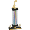 Premium Single Silver Carbon Fiber Year Golf Trophy