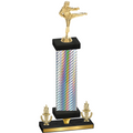 Premium Single Silver Carbon Fiber Victory Karate Trophy