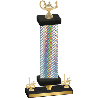 Premium Single Silver Carbon Fiber First Place Academics Trophy