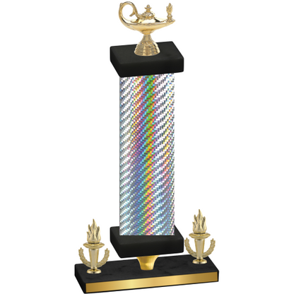 Premium Single Silver Carbon Fiber Victory Academics Trophy