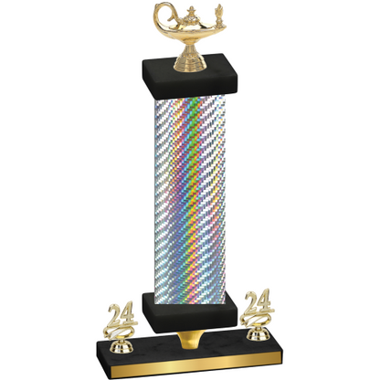 Premium Single Silver Carbon Fiber Year Academics Trophy