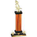Premium Single Orange Carbon Fiber First Place Football Trophy