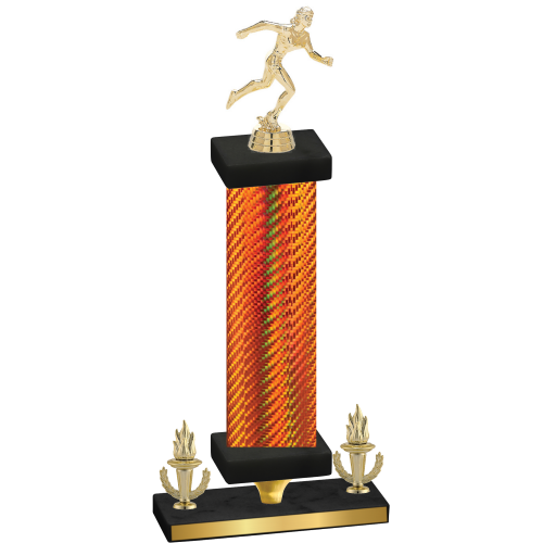 Premium Single Orange Carbon Fiber Victory Running Trophy