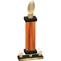Premium Single Orange Carbon Fiber First Place Football Trophy