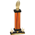 Premium Single Orange Carbon Fiber Third Place Football Trophy