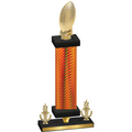 Premium Single Orange Carbon Fiber Victory Football Trophy