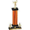 Premium Single Orange Carbon Fiber Victory Volleyball Trophy
