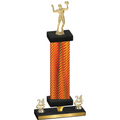 Premium Single Orange Carbon Fiber Year Volleyball Trophy