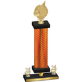 Premium Single Orange Carbon Fiber Year Volleyball Trophy
