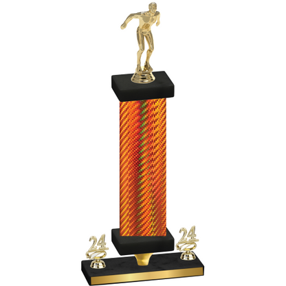 Premium Single Orange Carbon Fiber Year Swimming Trophy