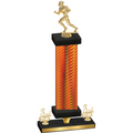 Premium Single Orange Carbon Fiber Third Place Football Trophy