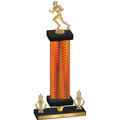Premium Single Orange Carbon Fiber Victory Football Trophy