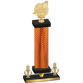 Premium Single Orange Carbon Fiber Victory Swimming Trophy